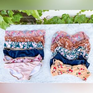 Bimby and Roy bundle of 5 bikini tops, and six bottoms. High waisted and low.